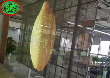 Peso leve Transparente Led Video Mural Malha Billboard Display de vidro impermeável parede de vídeo led transparente