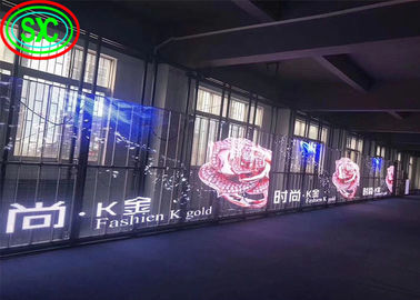Painel de publicidade Epistar Chip Transparente LED Cortina Ecrã transparente LED ecrã transparente vidro LED