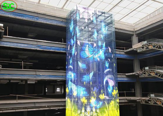 Tela 5000cd/m2 conduzida transparente interna de P3.9 P7.8