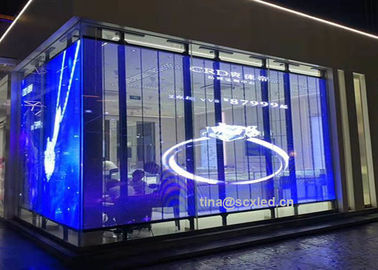 Publicidade de Shopping Mall P3.91-7.82 Display LED transparente para tela de parede de vidro Display LED digital Usar em Wndow