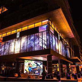 HD Indoor Outdoor p3.91-7.82 Full Color Waterproof Mesh Parede de vidro LED transparente