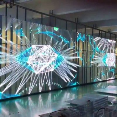 P3.91-7.82 Ecrã LED transparente a cores completas de vidro de 1000x1000 mm