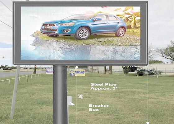 Anúncio de estrada do estádio Alto brilho exterior Full Color P10 LED Video Wall Panel com coluna