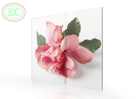 Bom preço Ecrã LED transparente de malha de vidro comercial para interiores P3.91-7.82 Cor completa on-line