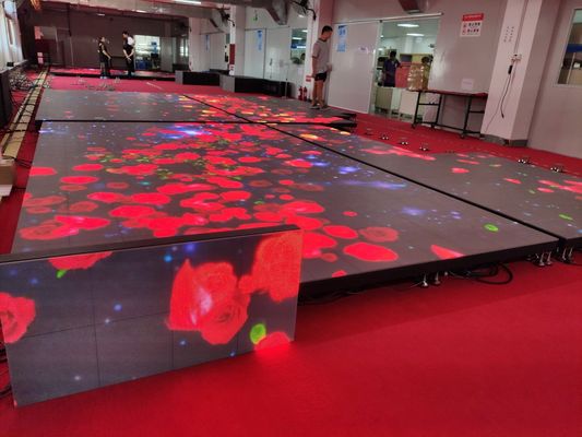 Piso de dança LED colorido com pixel pitch de 4,81 mm, à prova d'água IP65