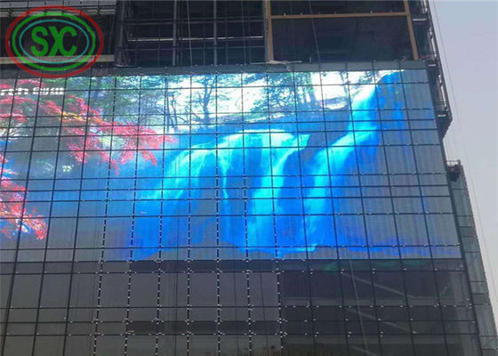 Largo ângulo de visão Transparente Full Color LED Grid Screen Três anos de garantia