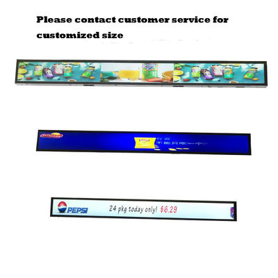 Novo item Pequeno pixel Pitch COB Ecrã de prateleira P1.87 Usado em supermercados / clubes / lojas de prateleiras interiores Strip LED Sig