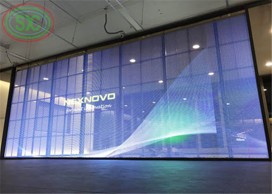 Exibição LED transparente de energia verde G3.91-7.82 1000*500mm para exibição de cortinas