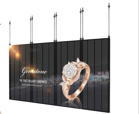 Publicidade a cores interiores Alto brilho P3.91-7.82 Ecrã LED transparente