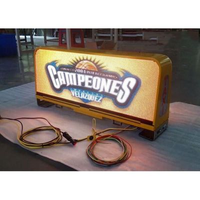 Exterior Full Color P5 LED Display Roof Car Advertising Signs Double Side Taxi Top