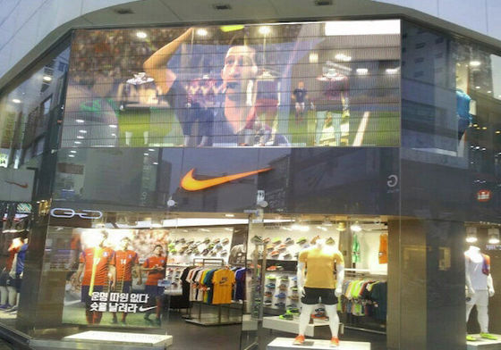 Indoor P3.9-7.8 Full Colour Transparent Led Display Screen Smd Curved Led Video Wall Glass Led Screen For Showcase
