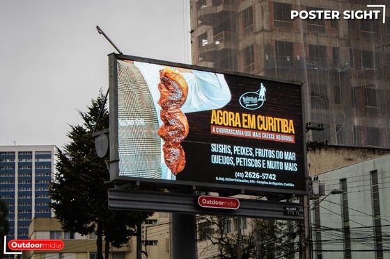 Exibição LED de cores completas P10 para publicidade e eventos com estrutura simples e alto brilho