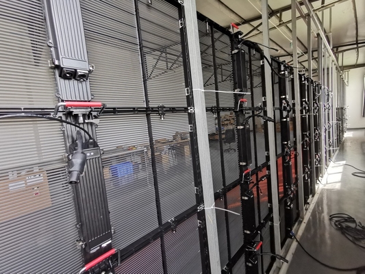 Parede de vídeo LED transparente P3.91 Indoor Led Mesh Curtain Signage Displays Led Screen