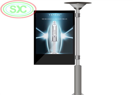 Sinalização LED de lâmpada de dois lados de painel publicitário de LED, distância de visão de 6 metros, tela LED exterior