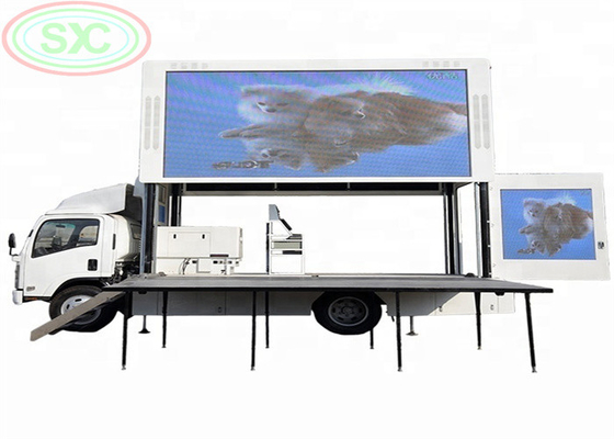 SMD 2121 Ecrã LED de reboque exterior, de três lados, para publicidade móvel