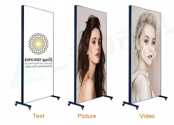 Indoor P2.5 Full Color Espelho LED Wireless USB 4G Smart Control Poster