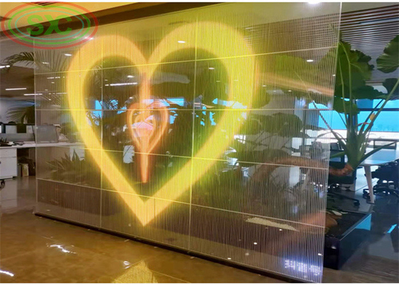 Ecrã LED transparente P3.91-7.82 Janela de vidro de cores completas montada para jóias