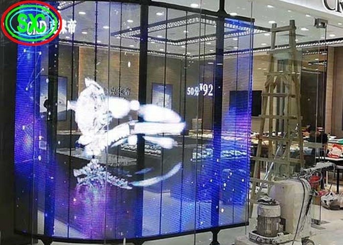 SMD2121 Ecrã LED transparente, publicidade a cores completas, sinalização das janelas