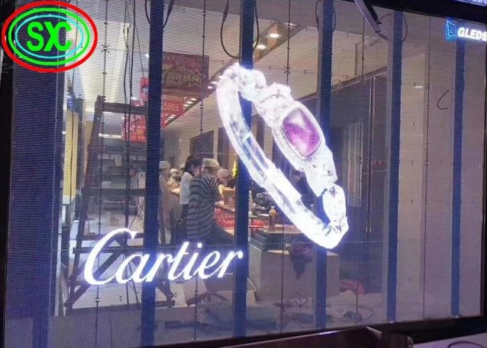 Armário de alumínio Ecrã LED transparente e à prova d'água Leve e durável para uso exterior Fácil de instalar