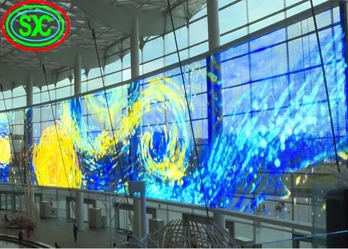Ecrã LED transparente em cores inteiras de alta estabilidade SMD1921 500mm X1000mm