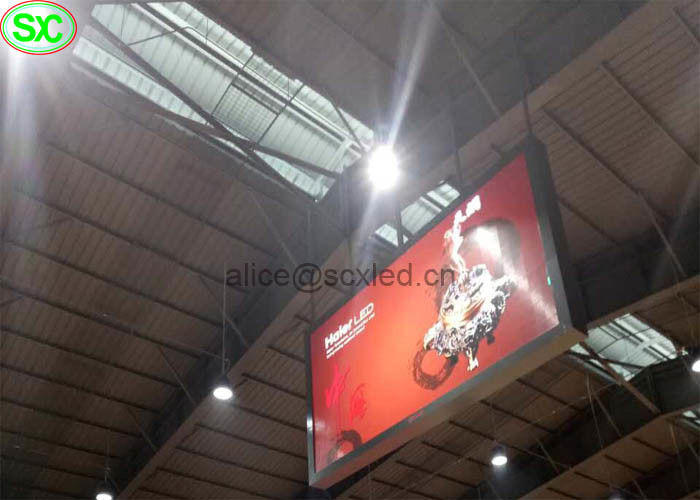 Tela de suspensão interna do diodo emissor de luz do shopping P6, painel de pouco peso do diodo emissor de luz na imagem 3D