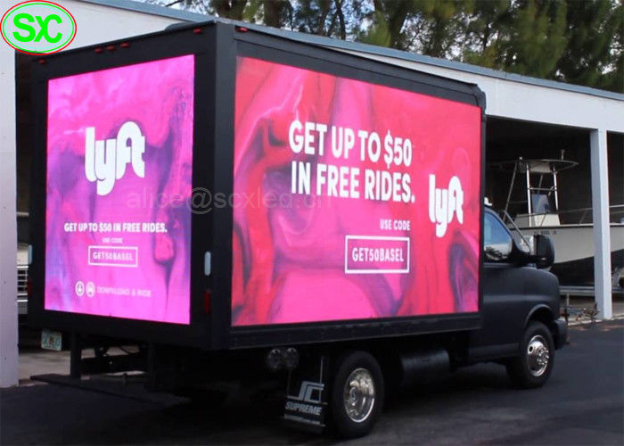 Exposição de diodo emissor de luz móvel da caixa do reboque do caminhão P6, sinal do diodo emissor de luz de Digitas da tela da tevê do veículo