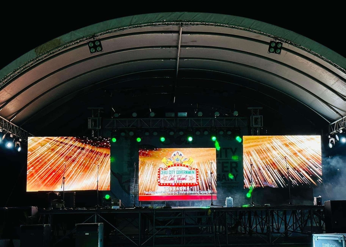 Texto de fundo de palco em cores gigantes e telas de exibição de LED de módulo P3 LED