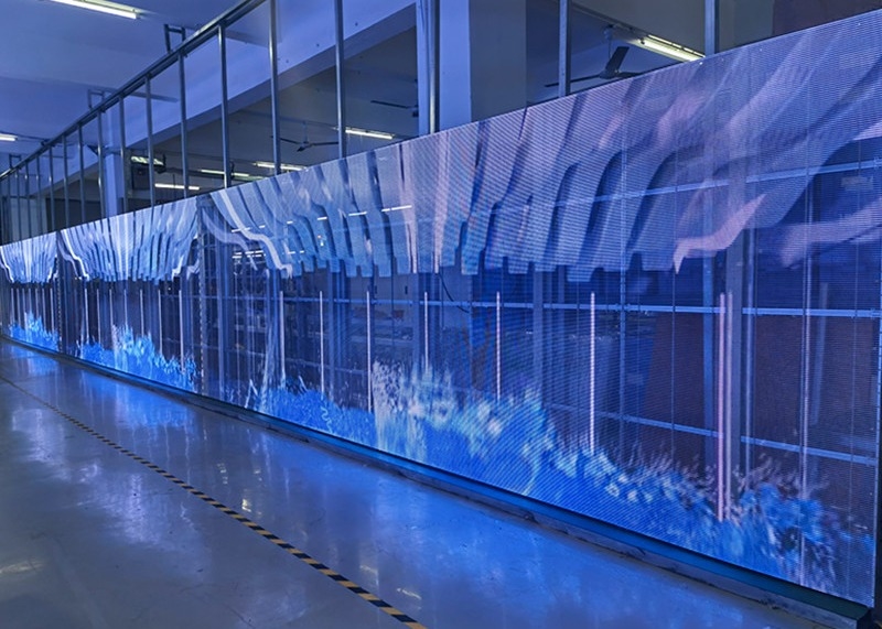 1R1G1B Ecrã LED transparente Cartão de visualização de cortina em cores completas 3 anos de garantia