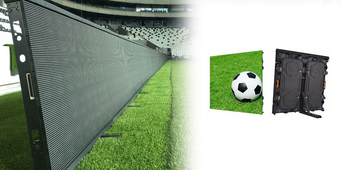Display LED de estádio com alta luminosidade ≥6500cd/m2 com taxa de quadros de 60Hz e grau IP65