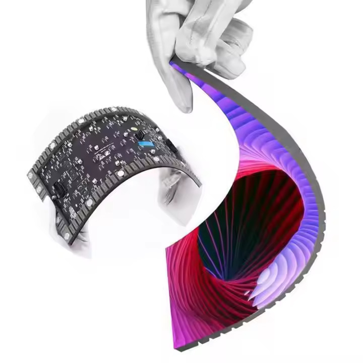 P4 Curva de tela de vídeo LED Cortina de ecrã LED flexível Módulo de exibição LED em cores completas