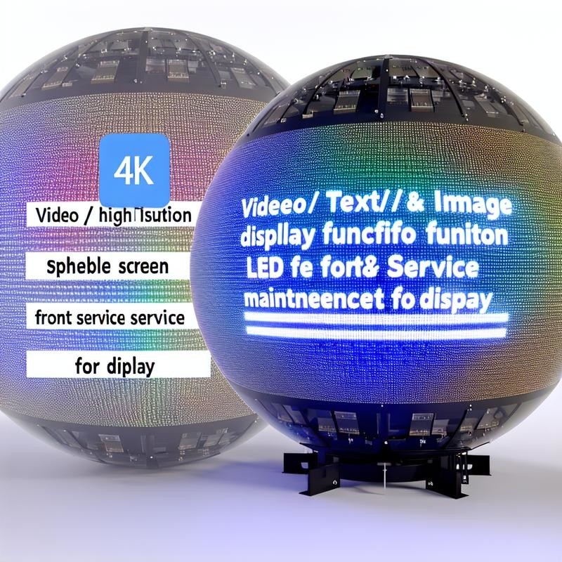 Função de exibição de vídeo/texto/imagem Esfera de ecrã LED Serviço de manutenção frontal para exibição