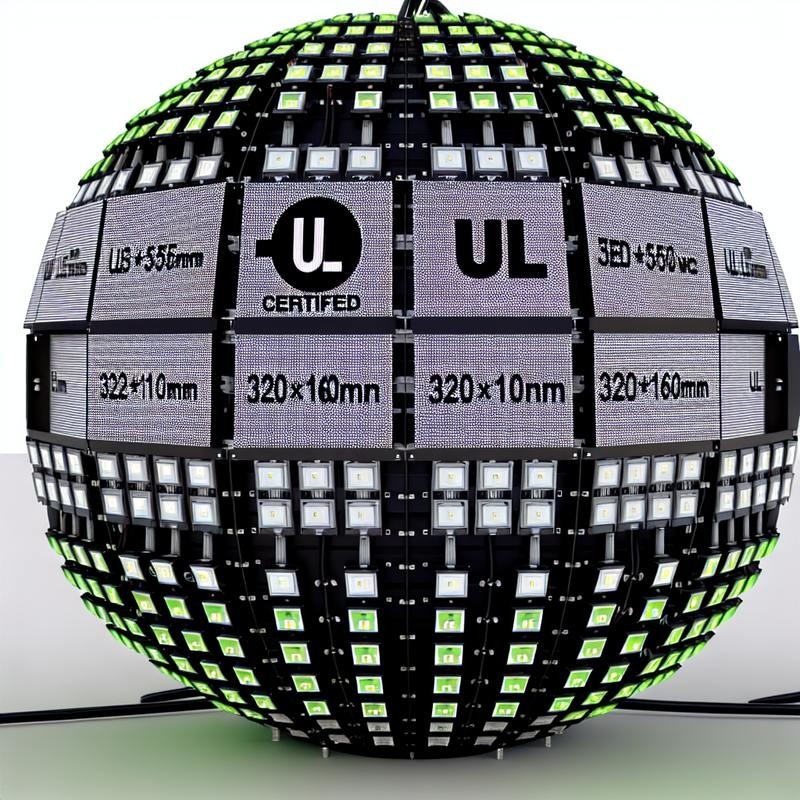 Tela LED esférica de serviço frontal com certificação UL, com tamanho de módulo de 320*160mm e certificação UL