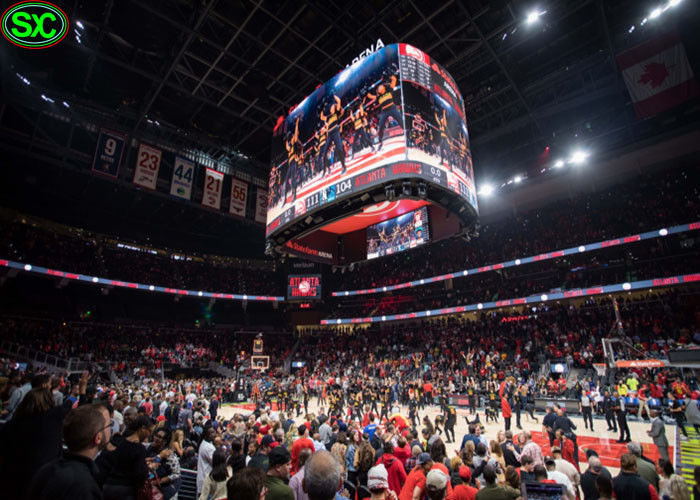 As placas de propaganda quadradas do perímetro do diodo emissor de luz, estádio P5 conduziram a exposição para o espetáculo ao vivo