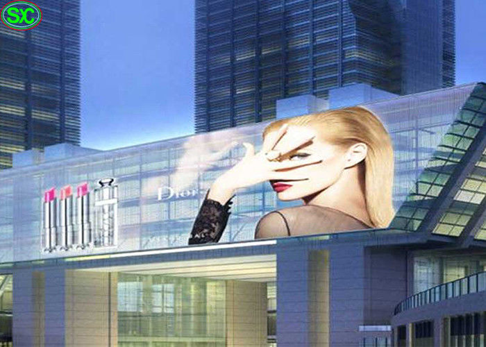 Tela de exposição P12 transparente conduzida curvada flexível com transparência de 90%