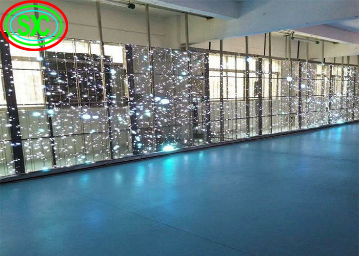 Painel de publicidade Epistar Chip Transparente LED Cortina Ecrã transparente LED ecrã transparente vidro LED