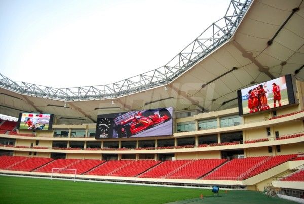 Perímetro LED display P5 P10 com armário de alumínio estadio de futebol LED tela exterior para publicidade
