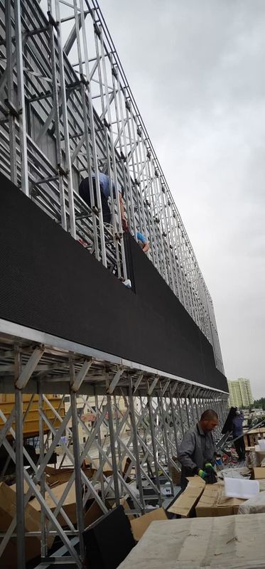 A cor completa exterior aberta do armário p10 do serviço traseiro impermeável de P10 ip65 conduziu a visualização ótica conduziu o painel 320* 160mm para o adverti