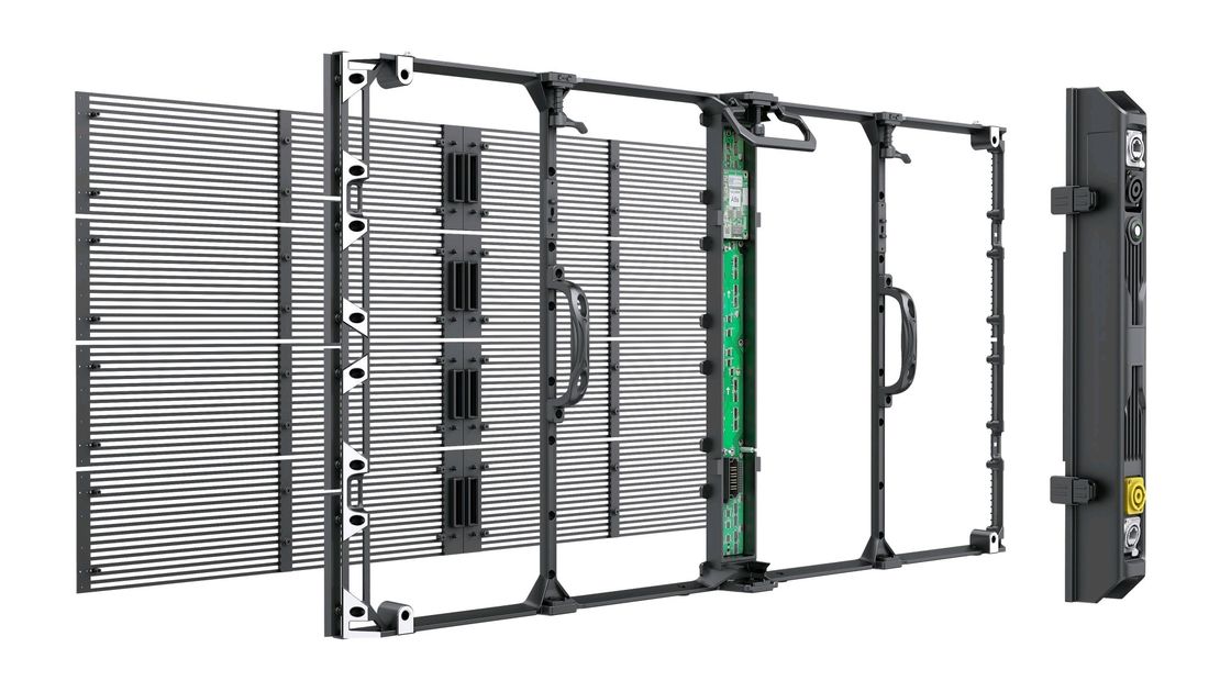 Gabinete de tela LED transparente leve G7.82-7.82 6,2 kg Peso do módulo 0,2 KG/PC Método de condução Método de condução