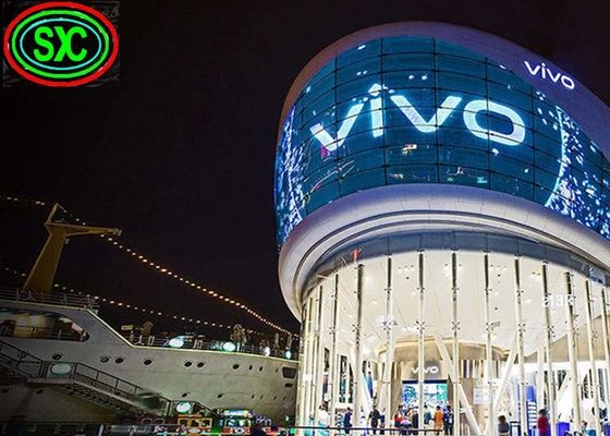 P3.91 Ecrã LED transparente a cores 1500 cd/m2 para paredes de cortina de vidro