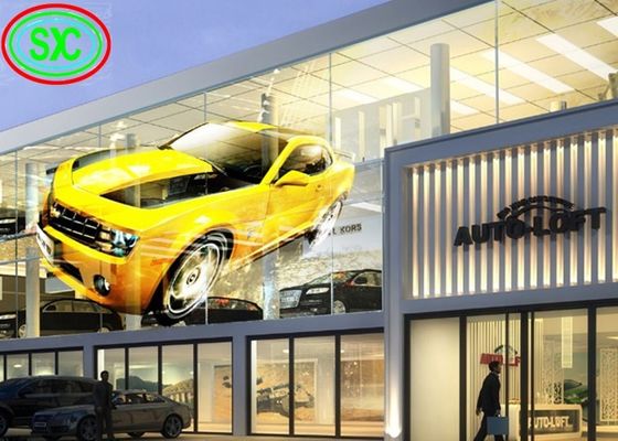 Tela LED transparente P3.91-7.82 para edifícios Full Color Indoor 1920Hz 5V DC