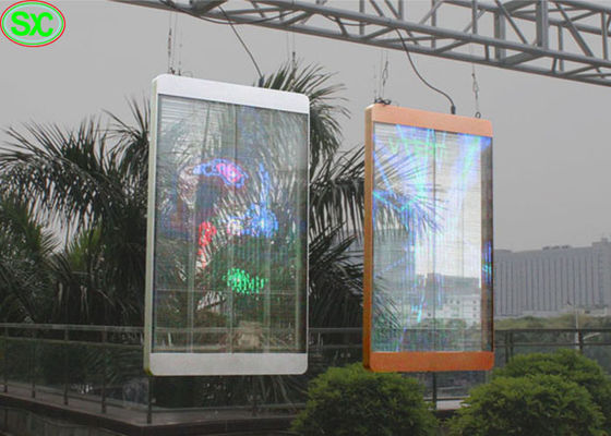 Bom preço Tela conduzida transparente exterior da cortina P10 para a janela, transparência de 75% on-line
