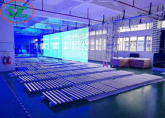 Bom preço Ecrã transparente LED Alto brilho Parede transparente a cores completas 32768 Pontos/M2 Para aluguel on-line