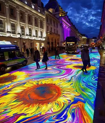 Chão LED Interativo Personalizável com Cores RGB com 8 Módulos W2 X H4