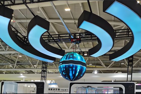 Indoor 360° Coluna de cor completa Esfera LED Display Screen Edifício Cartão de visualização
