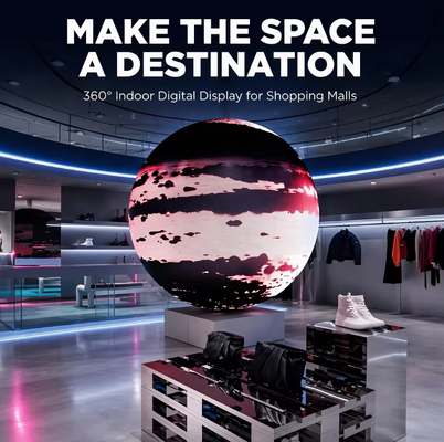 Bom preço Tela de LED Esférica para Eventos em Shopping Centers Integrada com Chip LED Epistar Suportando Exibição de Vídeo, Texto e Imagem On-line