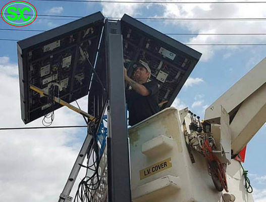 Os quadros de avisos conduzidos eletrônicos P6 de Digitas Dual a exposição IP68 de Ladvertising do lado impermeável