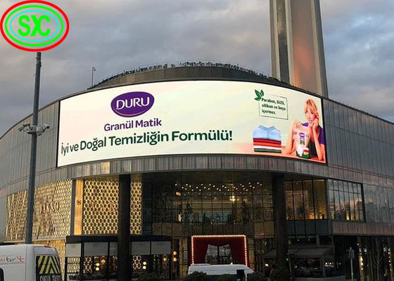 Display de publicidade LED exterior curvado, painel de LED P6, tela LED a cores inteiras de 20W