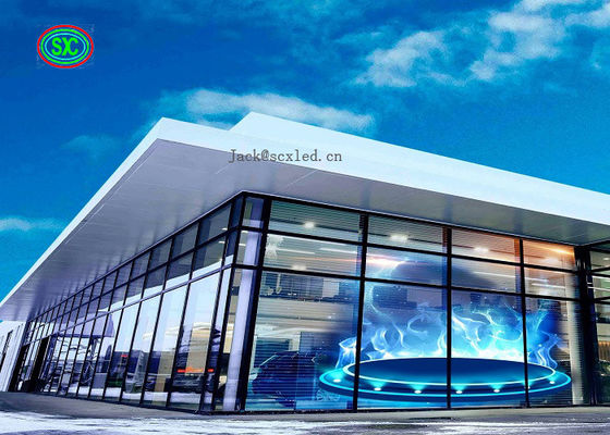 Bom preço O vidro 1R1G1B transparente mágico conduziu a exposição P3.91 da janela com economia de energia on-line