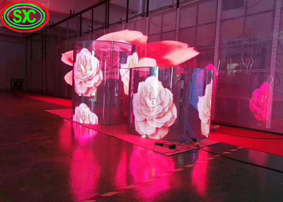 Bom preço P3.91-P7.82 Ecrã LED transparente a cores completas 500x1000mm 6000cd/M2 on-line