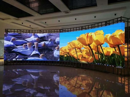 Bom preço Ecrã de painel de LED de vídeo gigante P2 P3.91 Publicidade interior Caixa curva de exibição LED a cores interiores on-line